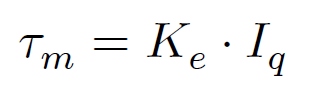 Expression of motor torque as a function of the current