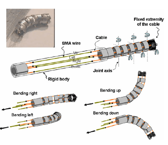 SMA wires mechanism for a 2 dof videoscope.