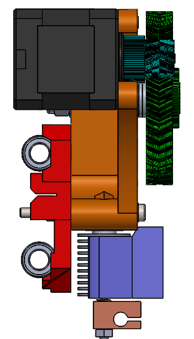Side view of the Prusa i3 X-Carriage from Semitronics